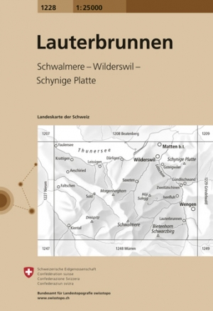 Wandelkaart 1228 Lauterbrunnen Berner Oberland - Swisstopo