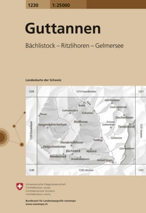 Wandelkaart 1230 Guttanen Berner Oberland - Swisstopo