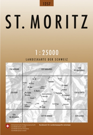 Wandelkaart 1257 St. Moritz Graubunden - Swisstopo
