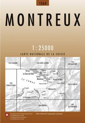 Wandelkaart 1264 Montreux Vaud Zwitserland - Swisstopo