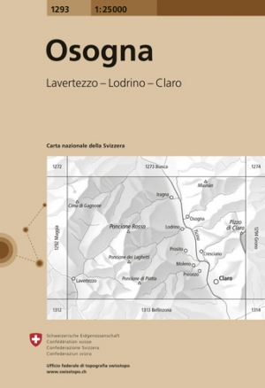 Wandelkaart 1293 Osogna Ticino Zwitserland - Swisstopo