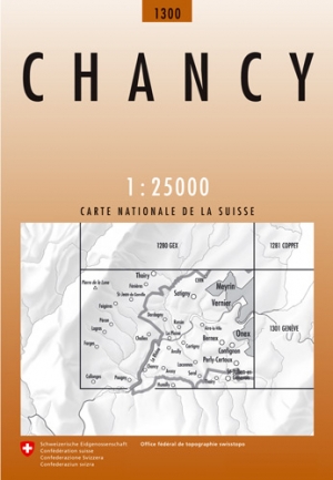 Wandelkaart 1300 Chancy Genéve Wallis - Swisstopo