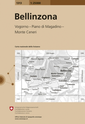Wandelkaart 1313 Bellinzona Ticino - Swisstopo