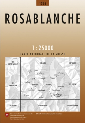 Wandelkaart 1326 Rosablanche Wallis - Swisstopo