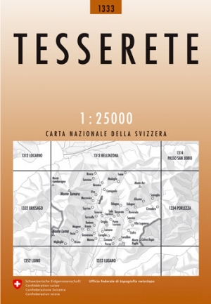 Wandelkaart 1333 Tesserete Ticino - Swisstopo