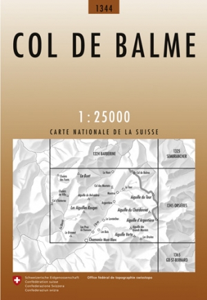 Wandelkaart 1344 Col de Balme Chamonix - Swisstopo