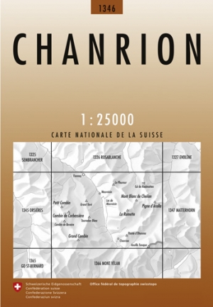 Wandelkaart 1346 Chanrion Wallis - Swisstopo