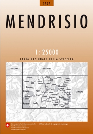 Wandelkaart 1373 Mendrisio Ticino - Swisstopo