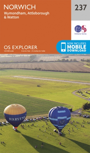Wandelkaart 237 Norwich & Wymondham- Norfolk - OSI