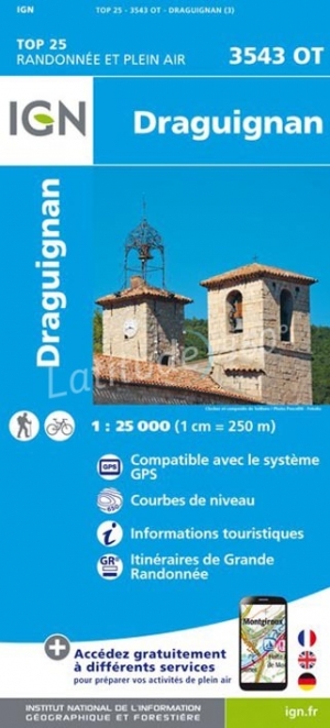 Wandelkaart 3543 OT Draguignan - IGN