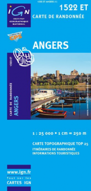 Wandelkaart 1522 ET Angers France - IGN