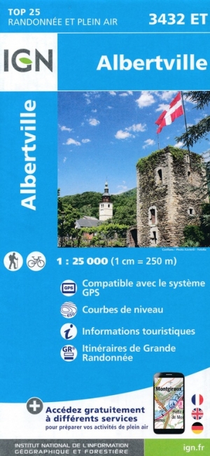 Wandelkaart 3432 ET Albertville France - IGN