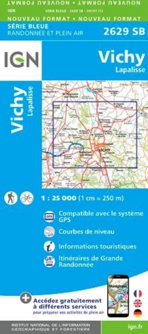 Wandelkaart 2629 SB Vichy & Lapalisse - IGN