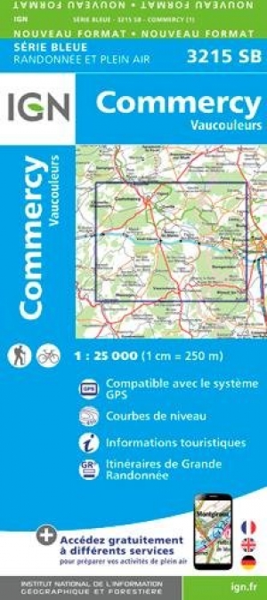 Wandelkaart 3215 SB Commercy & Vaucouleurs - IGN
