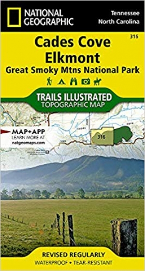 Wandelkaart 316 Cades Cove & Elkmont - Great smoky mtns NP