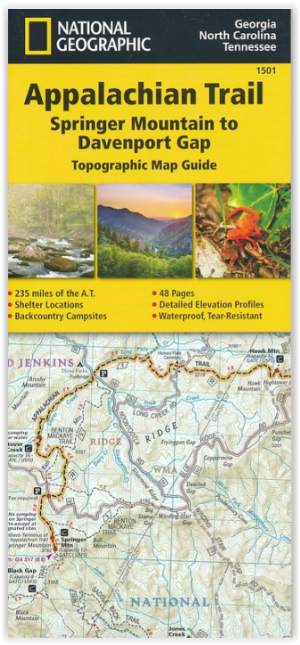 Wandelkaart 1501 Appalachian Trail - Deel 1 - Natgeo