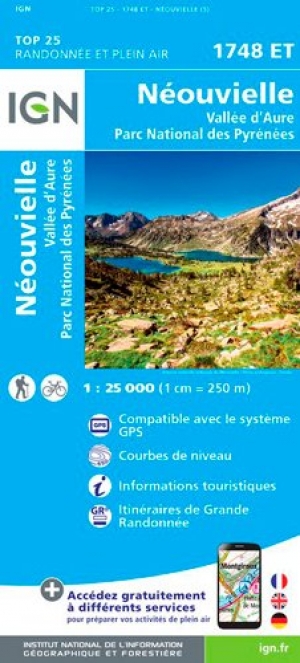 Wandelkaart 1748 ET Néouvielle & Vallée d'Aure - IGN