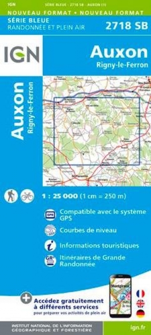 Wandelkaart 2718 SB Aix-Villemaur - Pâlis & Auxon - IGN
