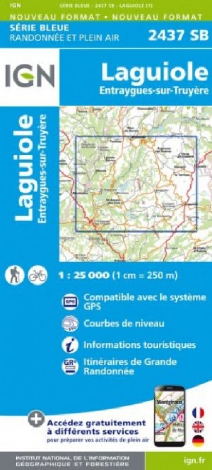 Wandelkaart 2437 SB Laguiole & Entraygues-sur-Truyère - IGN
