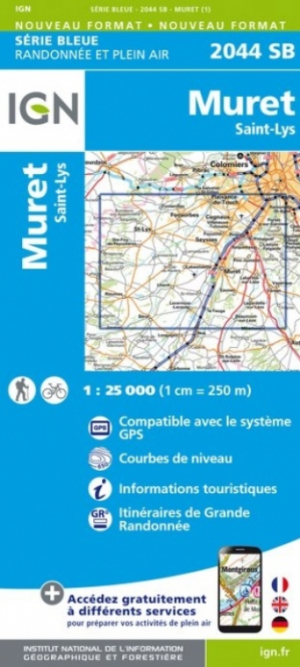 Wandelkaart 2044 SB Muret & St-Lys - IGN