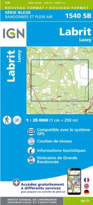 Wandelkaart 1540 SB Labrit & Luxey - IGN