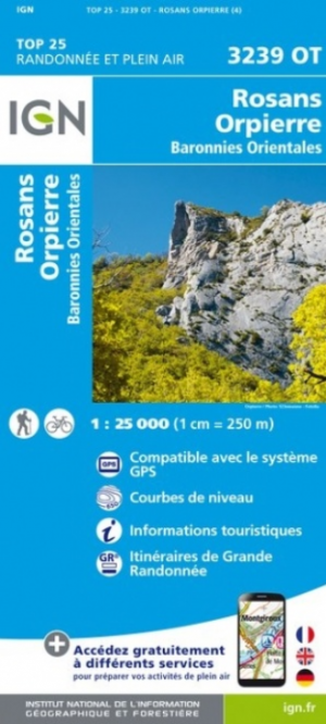 Wandelkaart 3239 OT Rosans- Orpierre & Baronnies Orientales