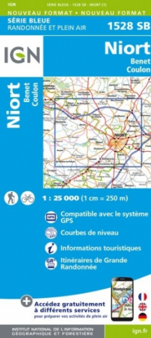 Wandelkaart 1528 SB Niort- Benet & Coulon - IGN
