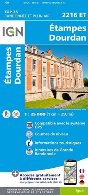 Wandelkaart 2216 ET Etampes & Dourdan - IGN