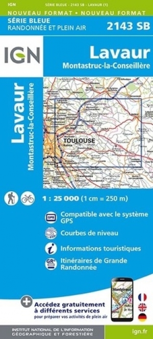 Wandelkaart 2143 SB Lavaur & Montastruc-la-Conseillère