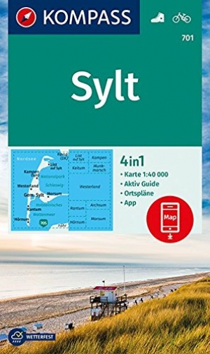 Wandelkaart 701 Insel Sylt & Ortsplänen - Kompass