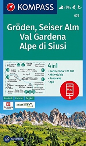 Wandelkaart 076 Gröden- Seiser Alm & Val Gardena - Kompass