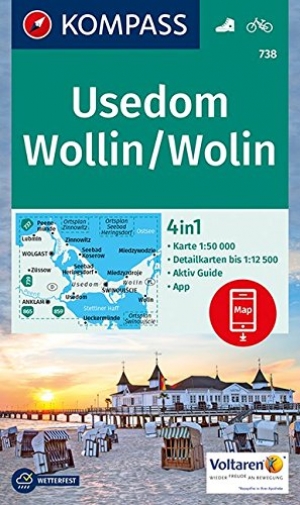 Wandelkaart 738 Usedom Wollin - Kompass