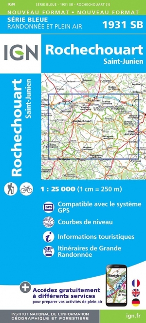 Wandelkaart 1931 SB Rochechouart & St-Junien - IGN