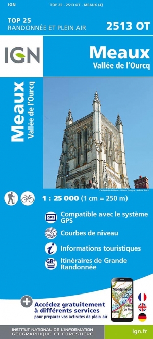 Wandelkaart 2513 OT Meaux & Vallée de l'Ourcq - IGN