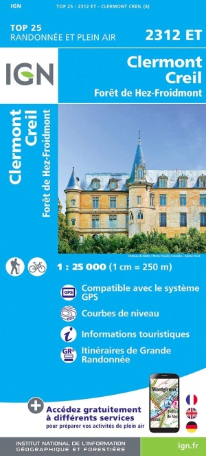 Wandelkaart 2312 ET Clermont & Creil - IGN