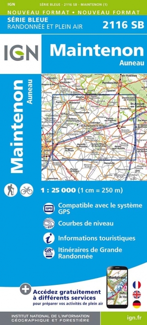 Wandelkaart 2116 SB Maintenon & Auneau - IGN
