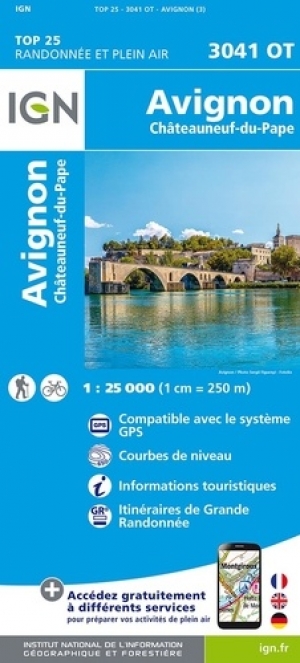 Wandelkaart 3041 OT Avignon & Châteauneuf-du-Pape - IGN