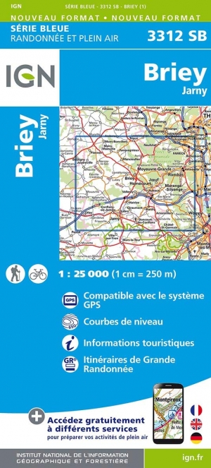 Wandelkaart 3312 SB Briey & Jarny - IGN