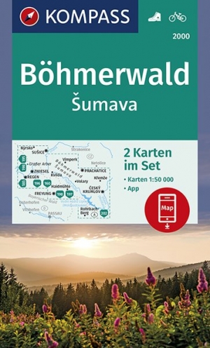 Wandelkaart 2000 Böhmerwald & Tsjechïsche Sumava NP