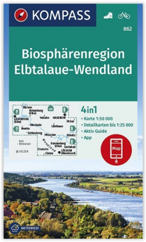 Wandelkaart 862 Biosphärenregion Elbtalaue - Kompass