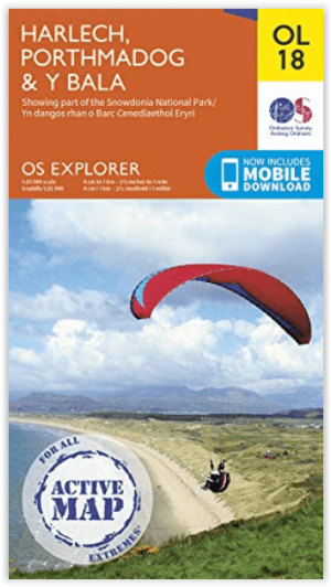 Wandelkaart OL18 Harlech Porthmadog & Bala - OSI