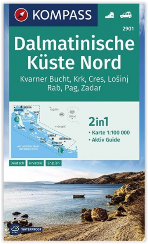 Wandelkaart 2901 Dalmatinische Küste Nord - Kompass