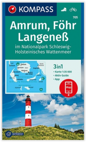 Wandelkaart 705 Amrum- Föhr & Langeness - Kompass