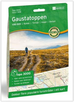 Wandelkaart 3018 Gaustatoppen- Telemark - Nordeca