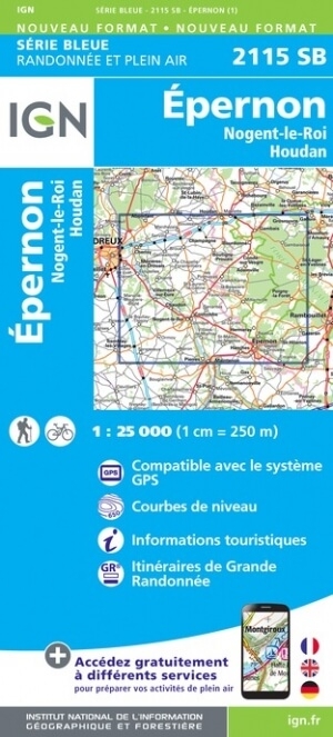 Wandelkaart 2115 SB Epernon- Nogent-le-Roi & Houdan - IGN