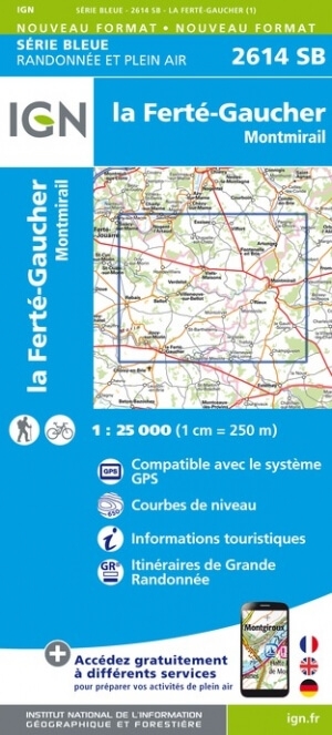 Wandelkaart 2614 SB La Ferté-Gaucher & Montmirail - IGN