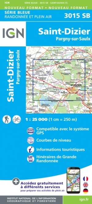 Wandelkaart 3015 SB St-Dizier & Pargny-sur-Saulx - IGN