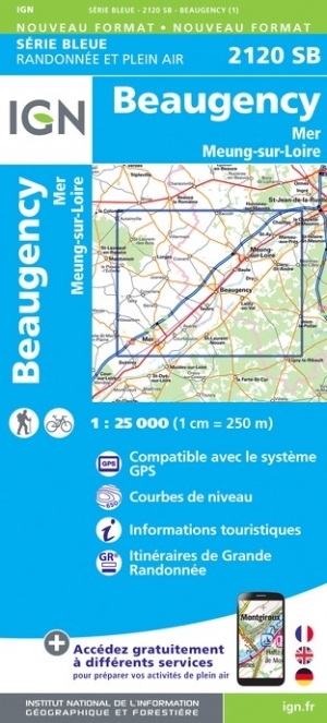 Wandelkaart 2120 SB Beaugency- Mer & St-Laurent-Nouan - IGN