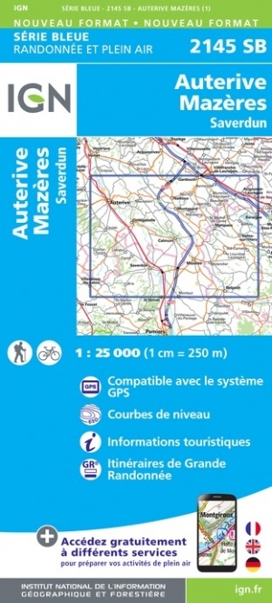 Wandelkaart 2145 SB Auterive- Saverdun & Mazères - IGN