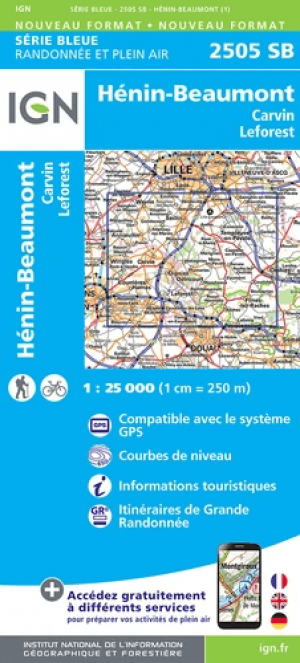 Wandelkaart 2505 SB Hénin-Beaumont & Carvin - IGN